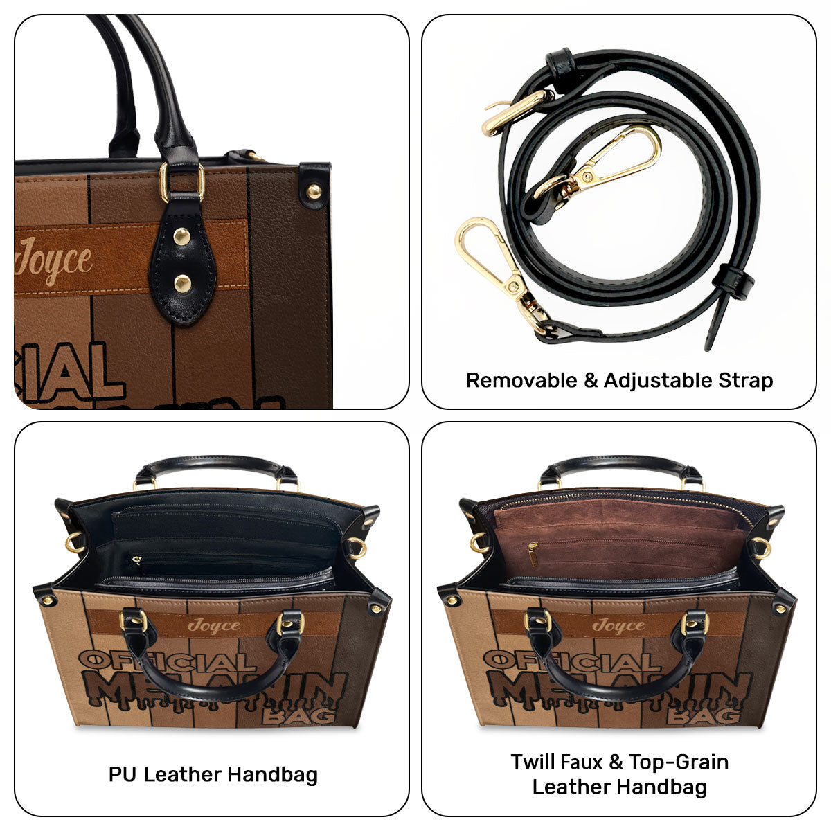 Official Melanin Bag - Personalized Leather Handbag STB08