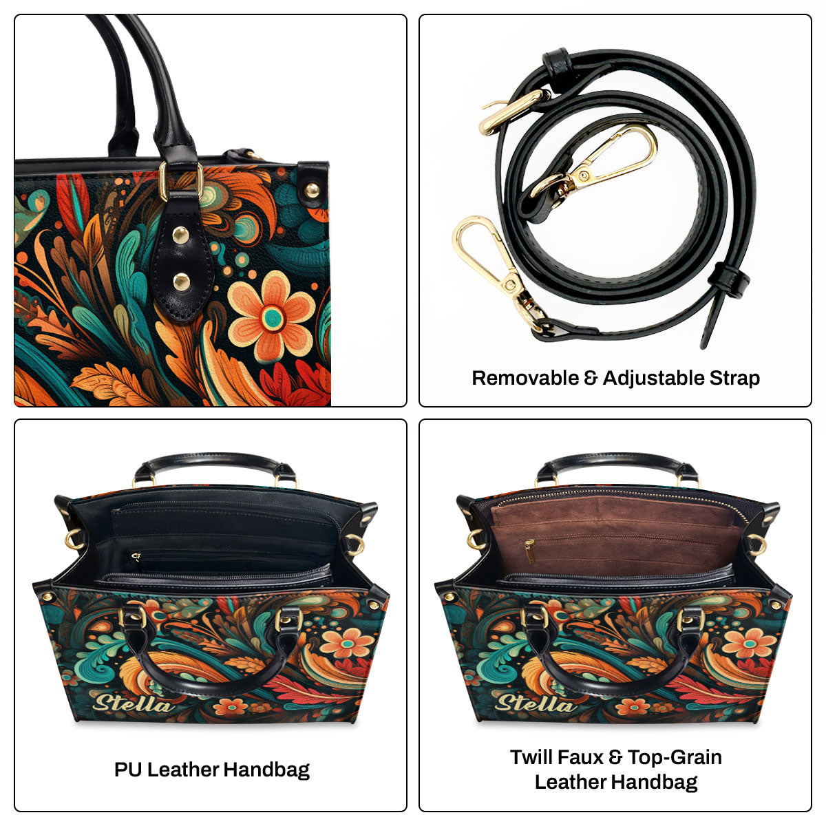 BLOOM - Personalized Leather Handbag STB127
