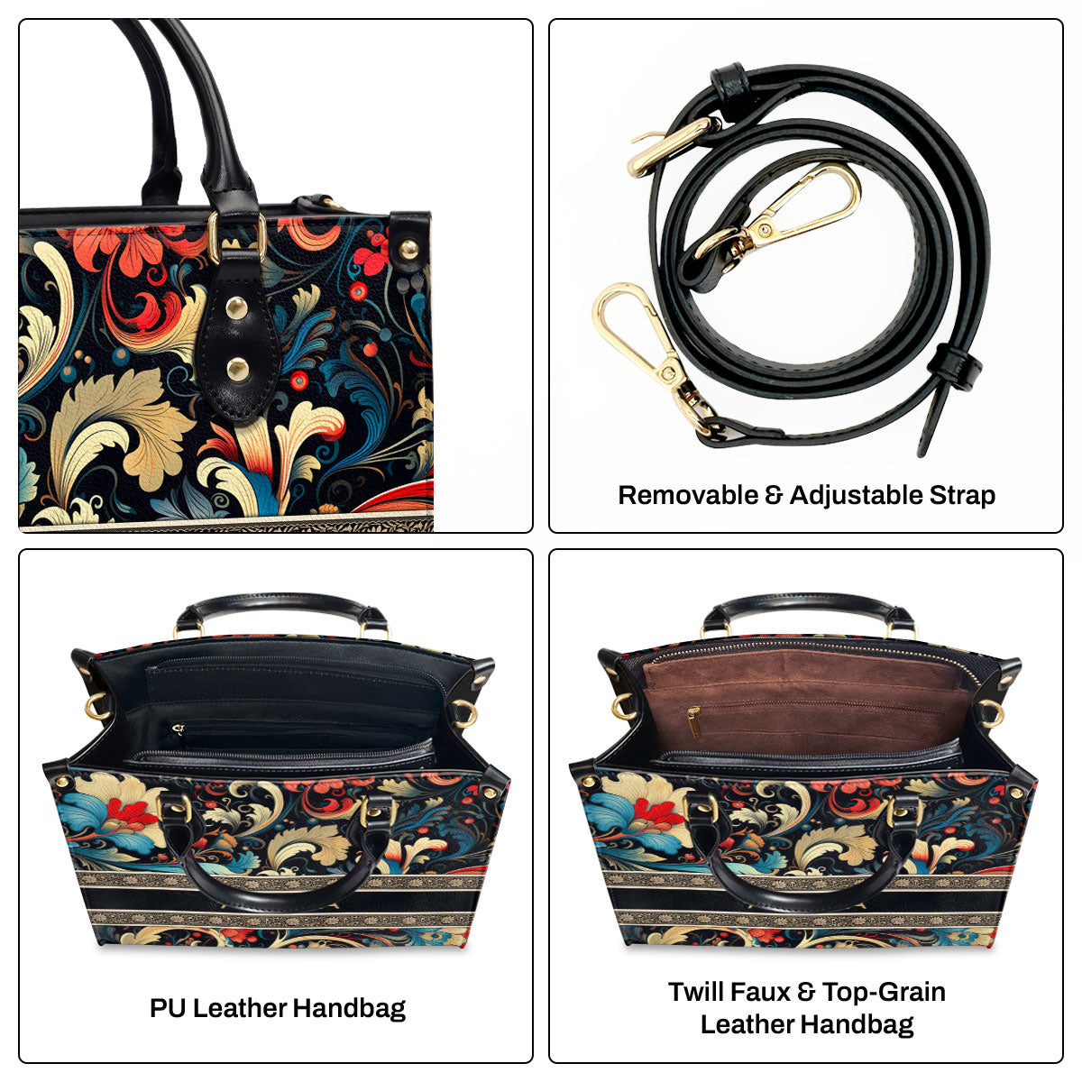 Flower - Bohemian  - Personalized Leather Handbag STB134