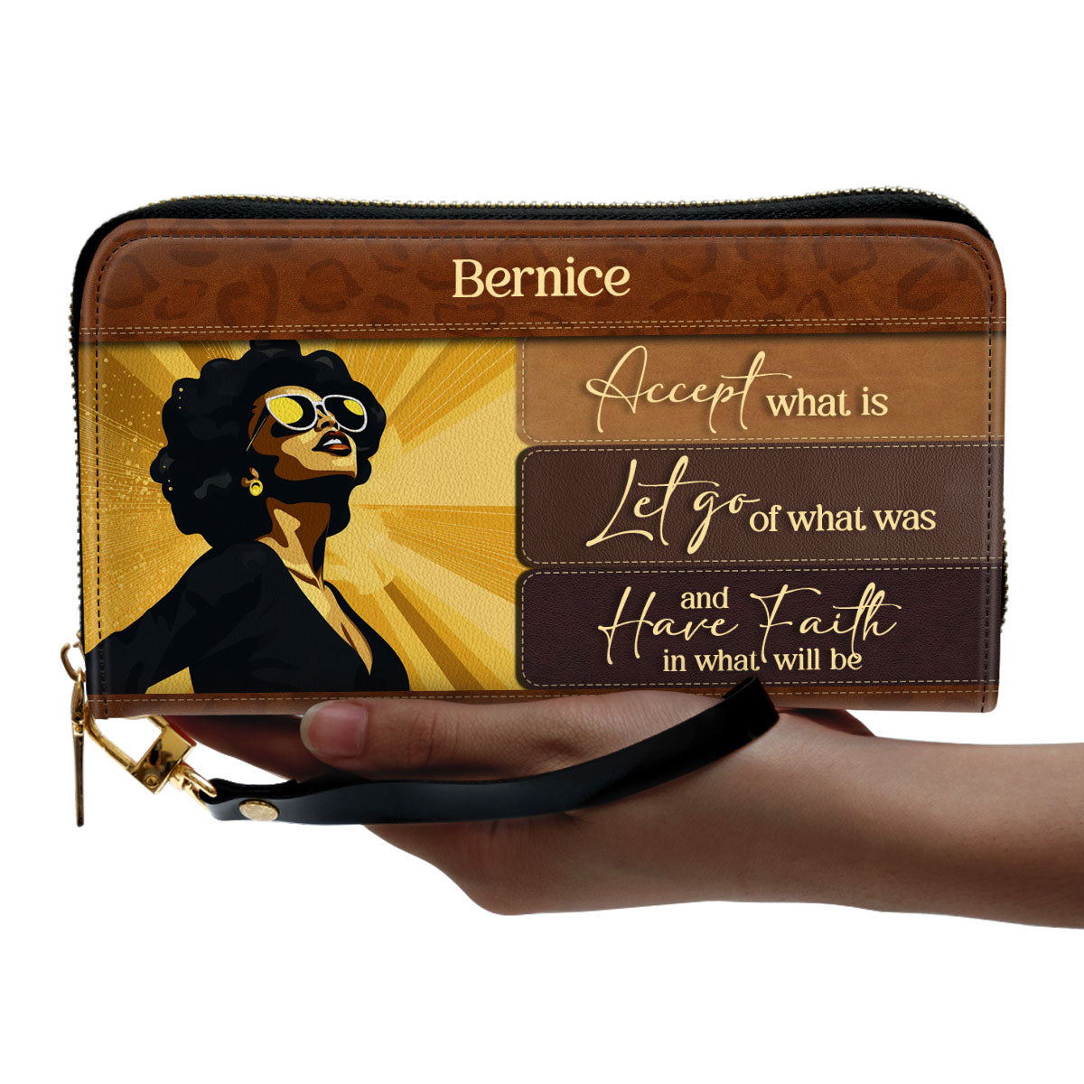 Have Faith In What Will Be - Personalized Leather Clutch Purse STB13