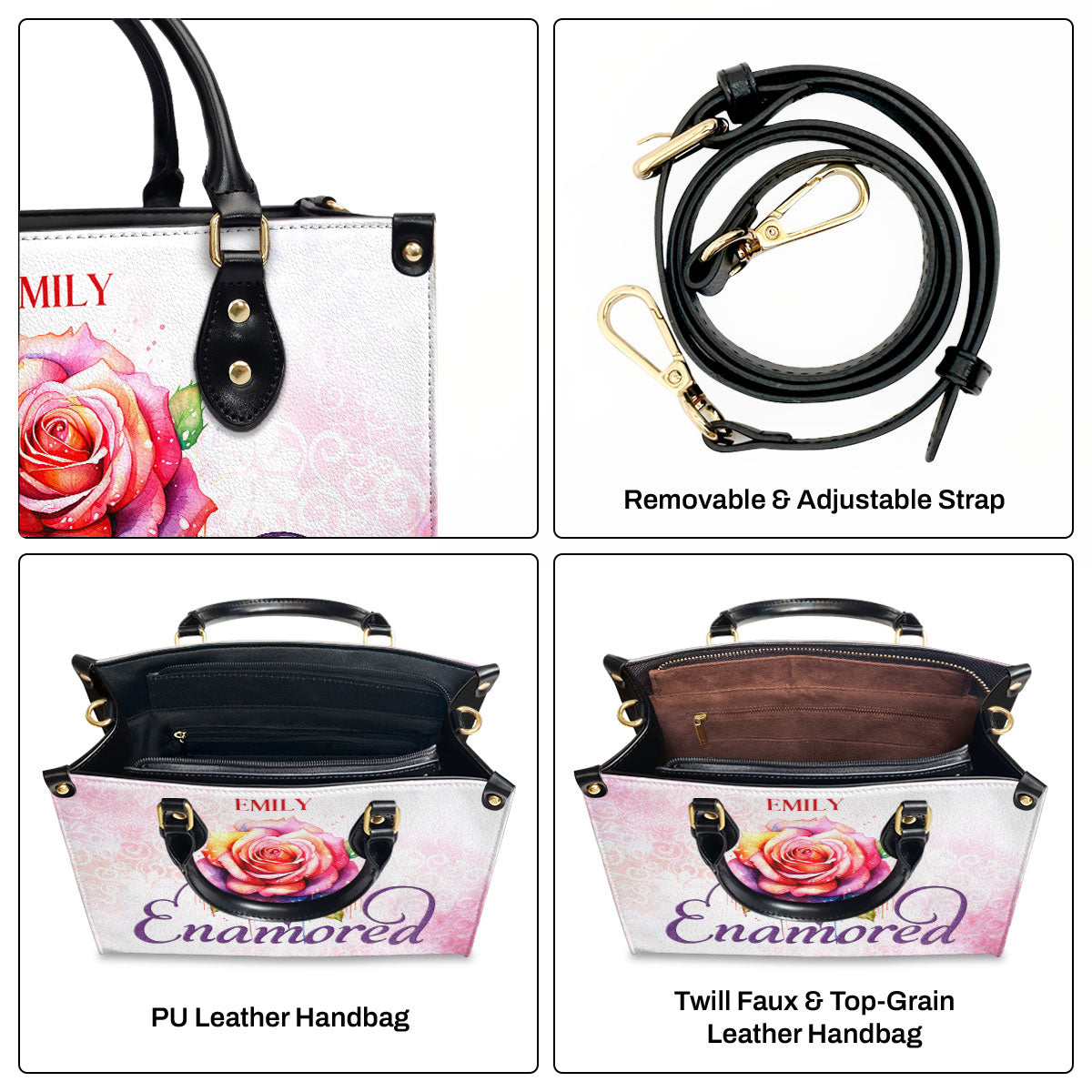 Enamored - Personalized Leather Handbag - STB140