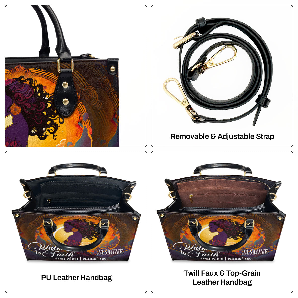 Walk By Faith - Personalized Leather Handbag STB26