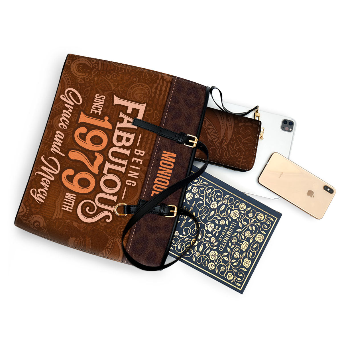 Being Fabulous - Personalized Leather Totebag STB59