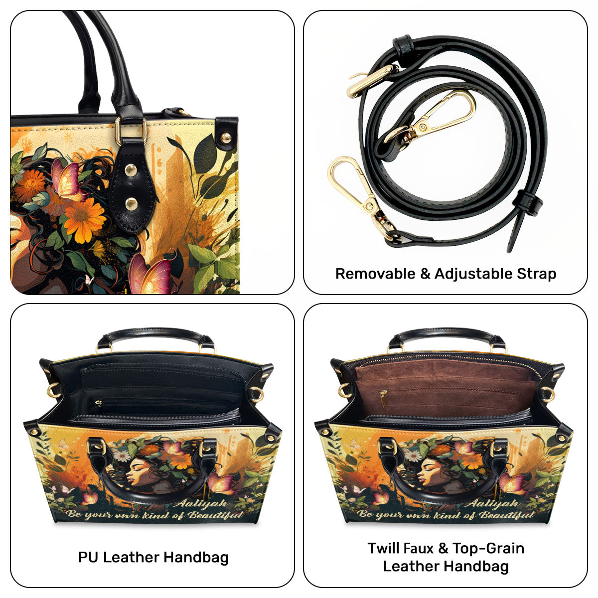Be Your Own Kind Of Beautiful - Personalized Leather Hand Bag STB82
