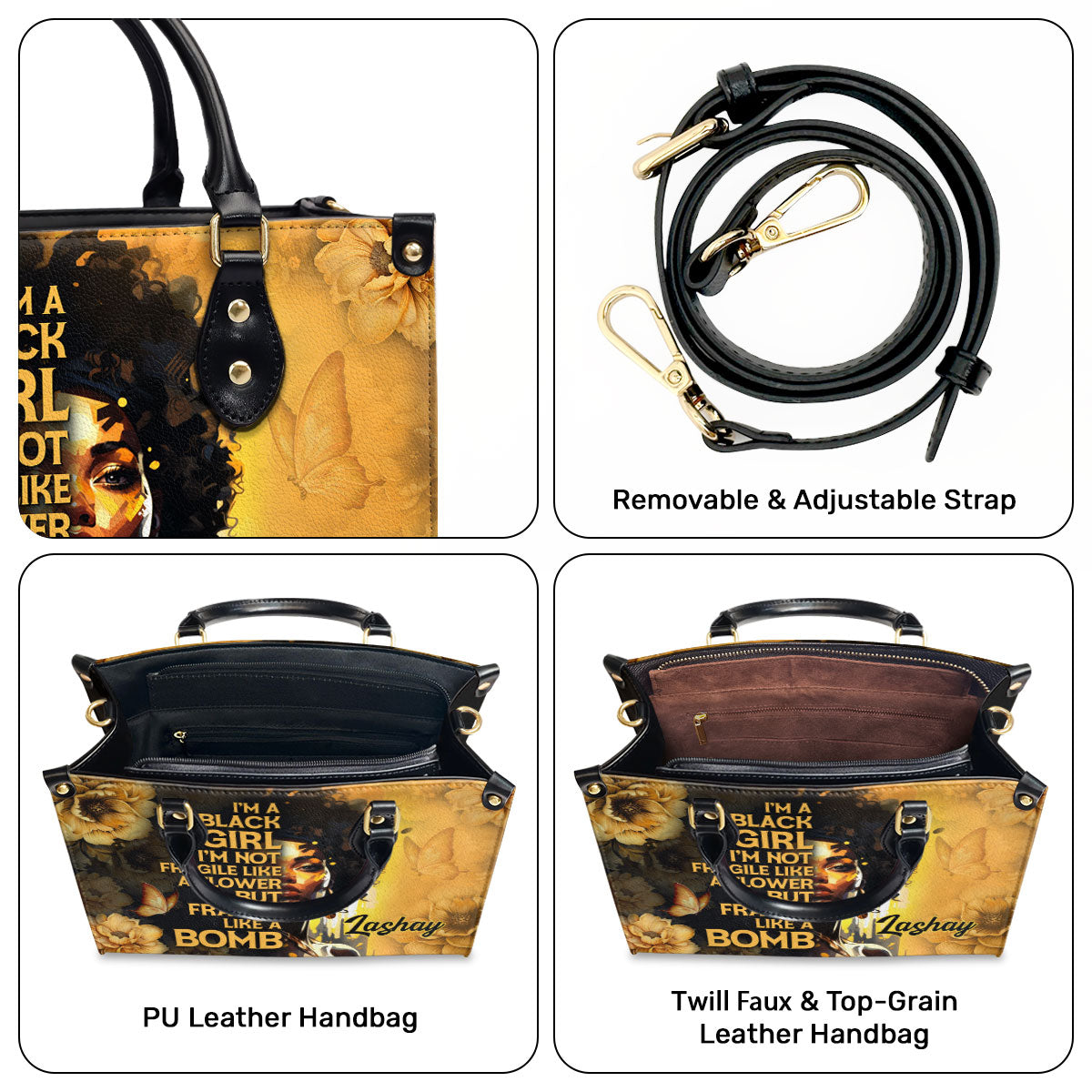 Fragile Like A Bomb - Personalized Leather Hand Bag STB84