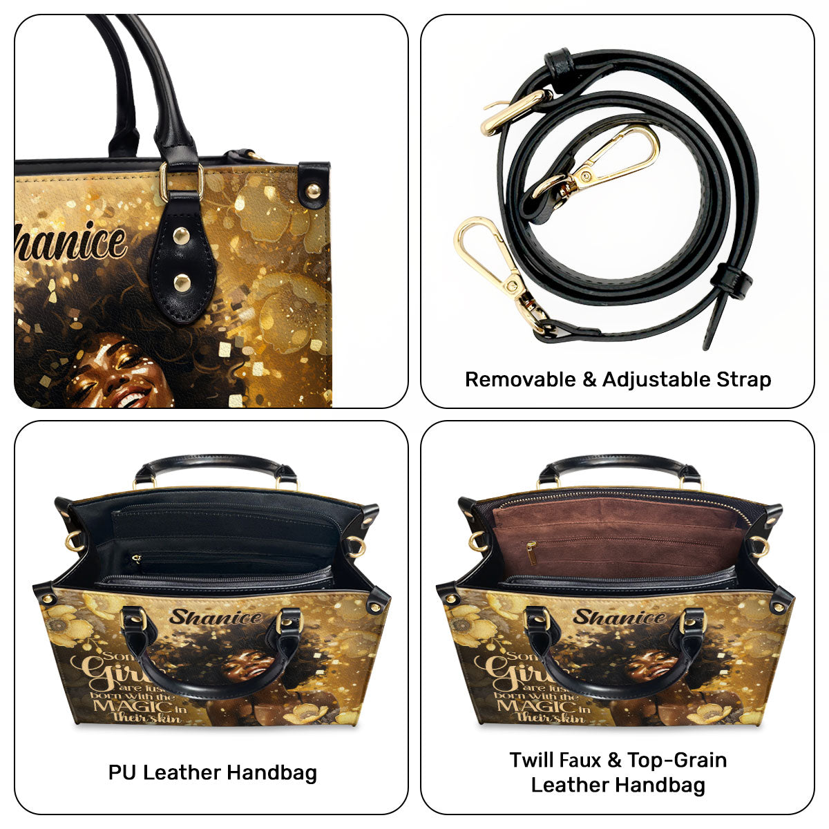 Born With The Magic - Personalized Leather Hand Bag STB89