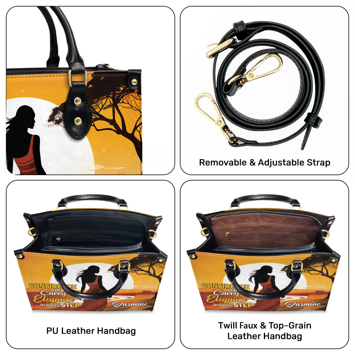 Confidence And Elegance - Personalized Leather Handbag SB304
