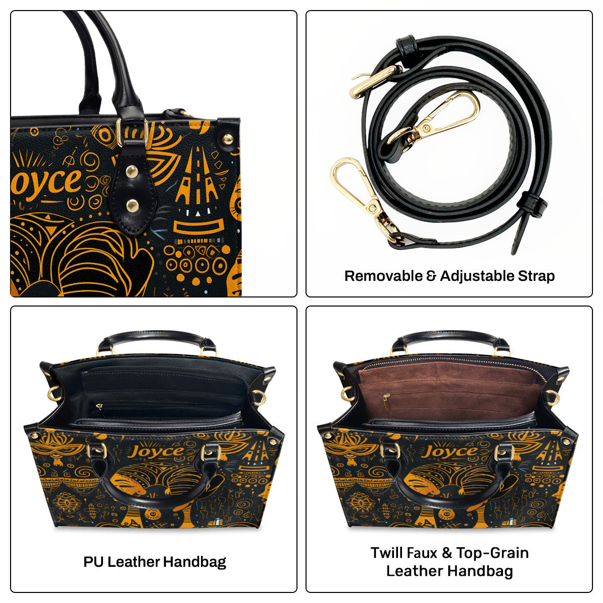 The Ancient Time Unique Texture - Personalized Leather Handbag STB15
