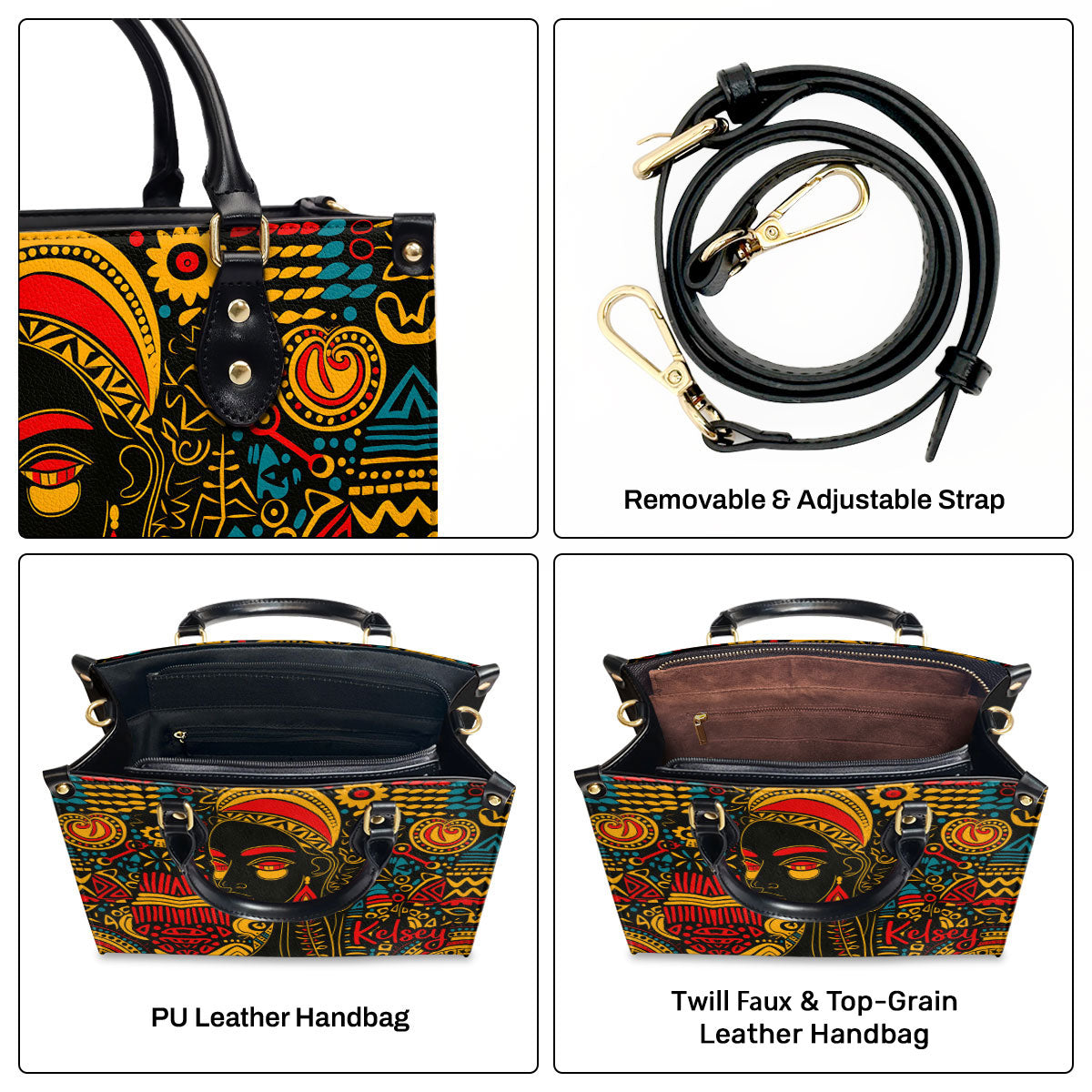 African Culture - Personalized Leather Handbag With Unique Texture STB17