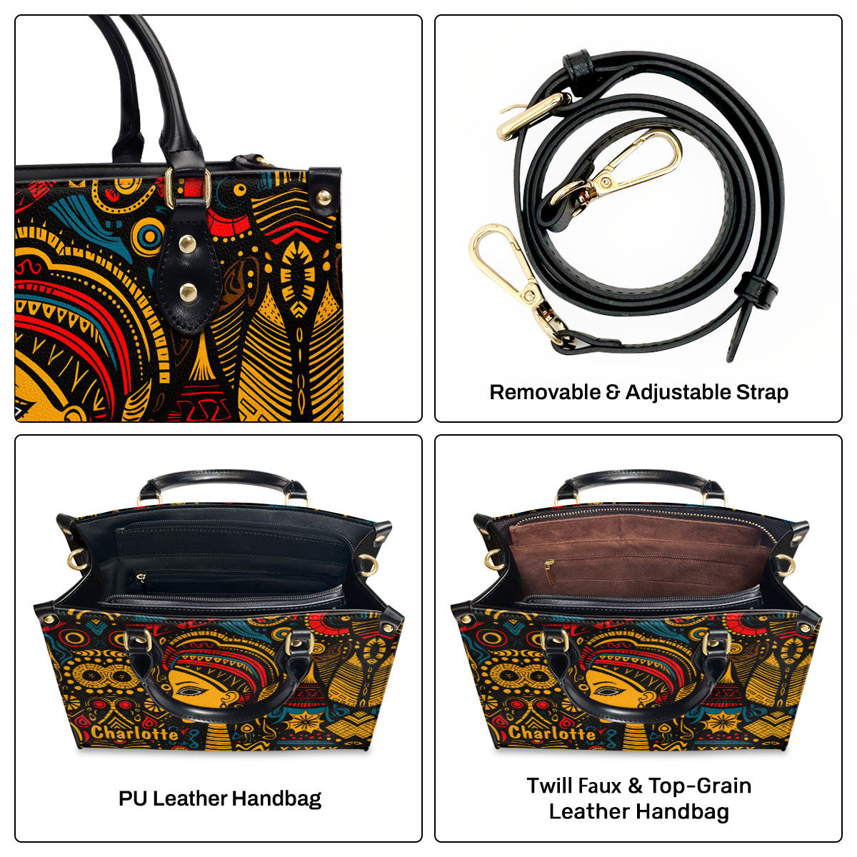 The Black Origin - Personalized Leather Handbag STB18