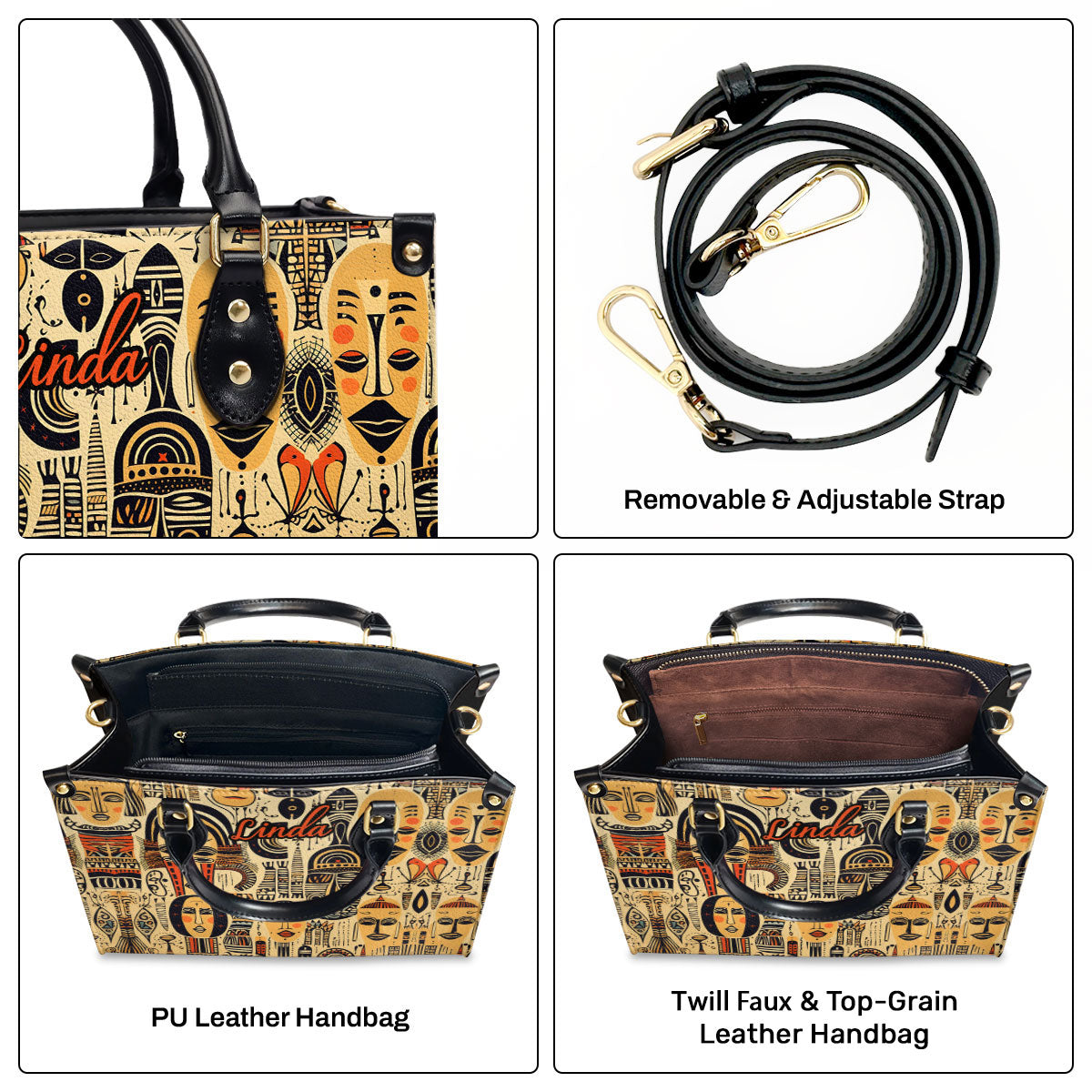 The Ancient Time - Personalized Leather Handbag STB19