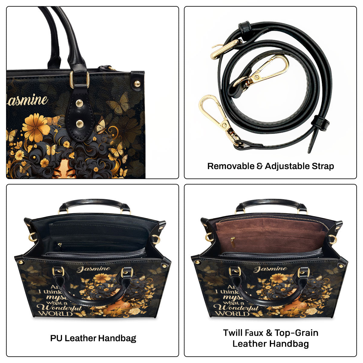 I Think To Myself What A Wonderful World - Personalized Leather Handbag STB20