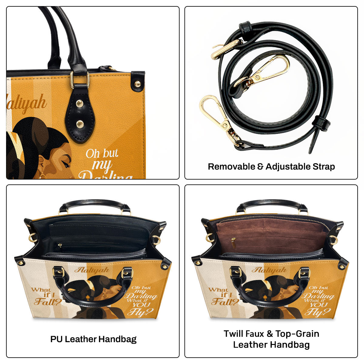 What If You Fly - Personalized Leather Handbag STB21