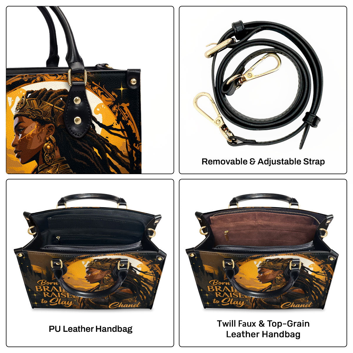 Born To Braid - Personalized Leather Handbag STB35