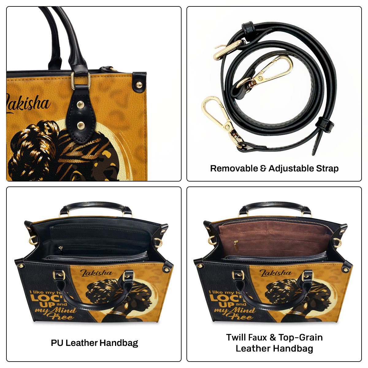 I Like My Hair Loc'd Up - Personalized Leather Handbag STB39