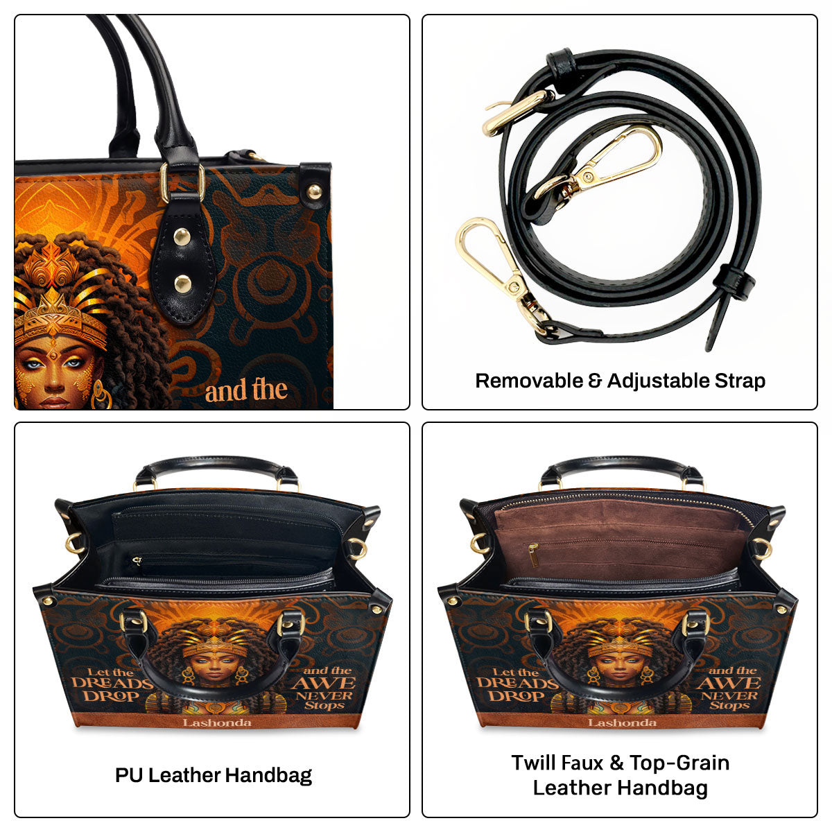Let The Dreads Drop - Personalized Leather Handbag STB40
