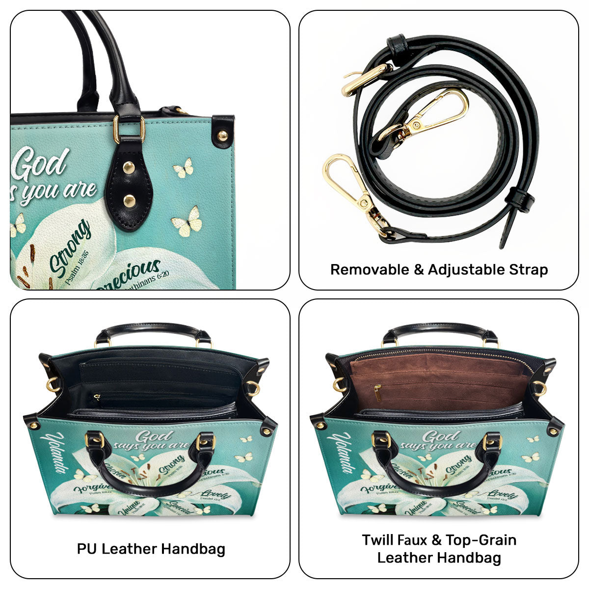 God Says You Are - Personalized Leather Handbag STB47