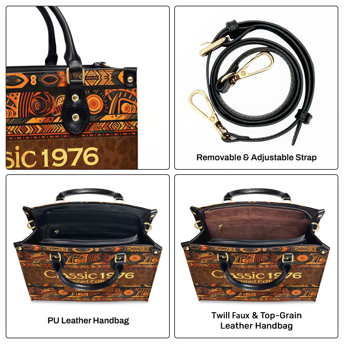 Classic Brown Bag - Personalized Leather Handbag STB52