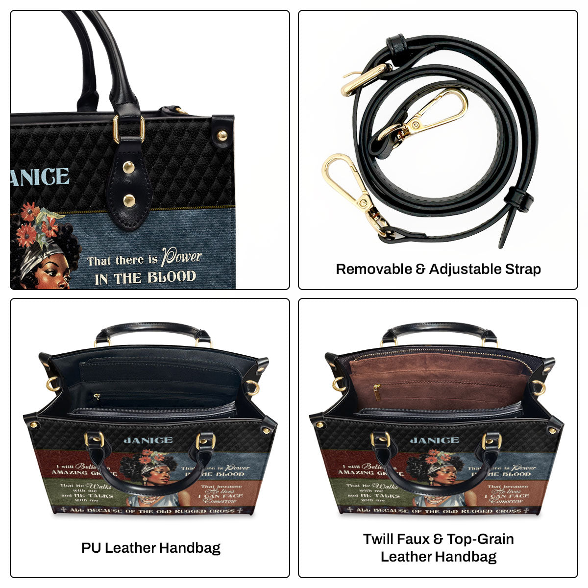 I Still Believe In Amazing Grace - Personalized Leather Handbag MB52