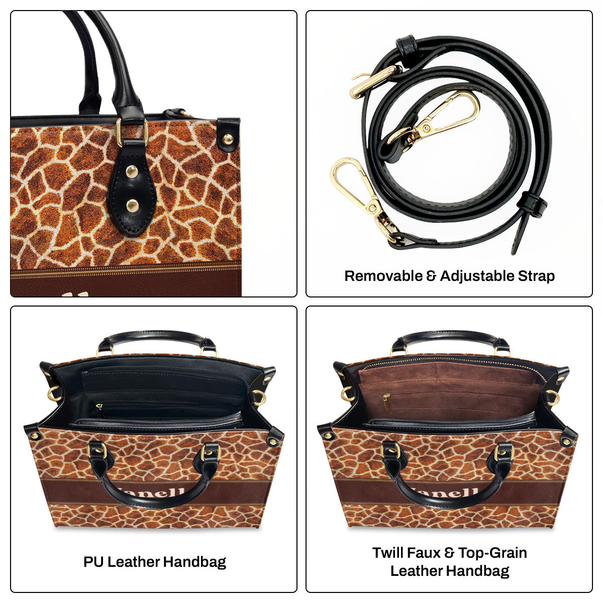 African Animal - Personalized Leather Handbag MB86