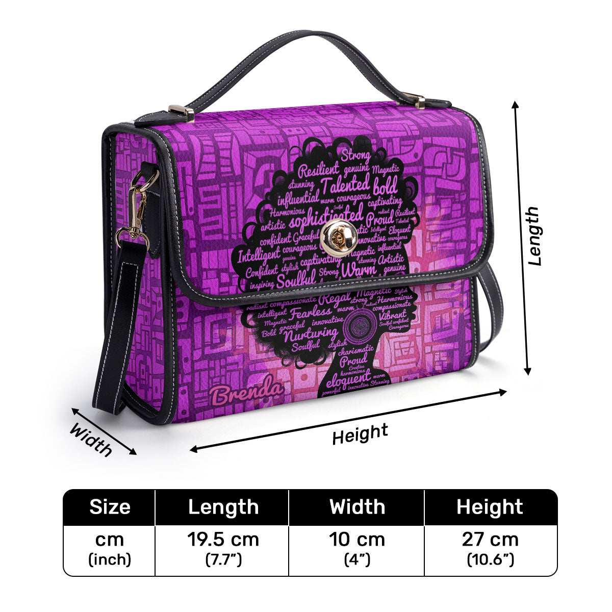 Afro Queen - Galaxy Personalized Leather Satchel Bag SB47