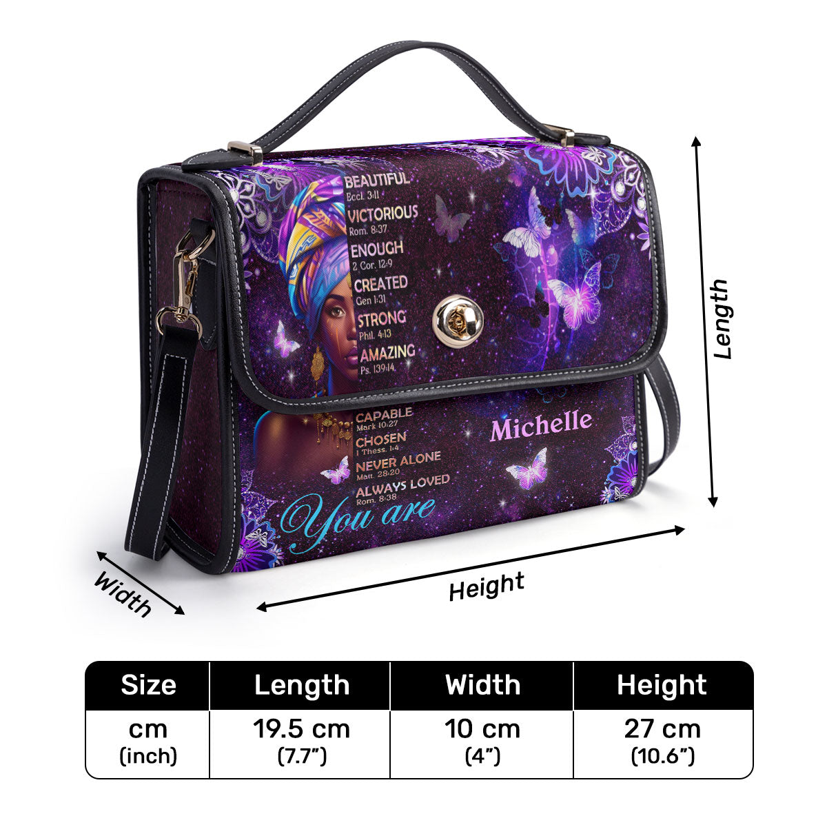 God Says You Are - Personalized Leather Satchel Bag MB32