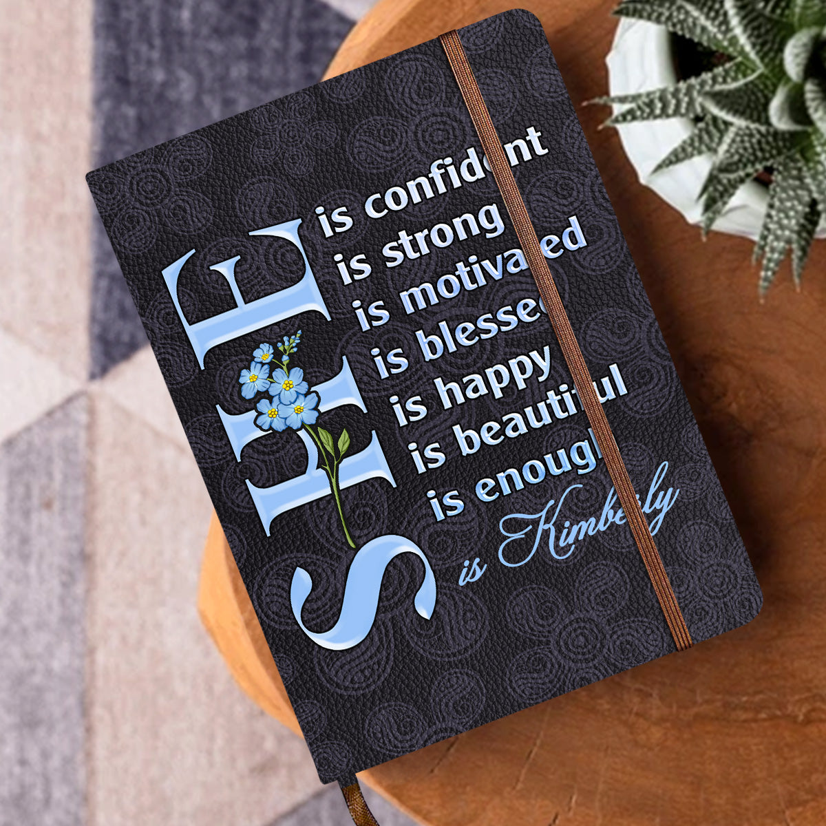 She Is - Personalized Leather Cover Notebook