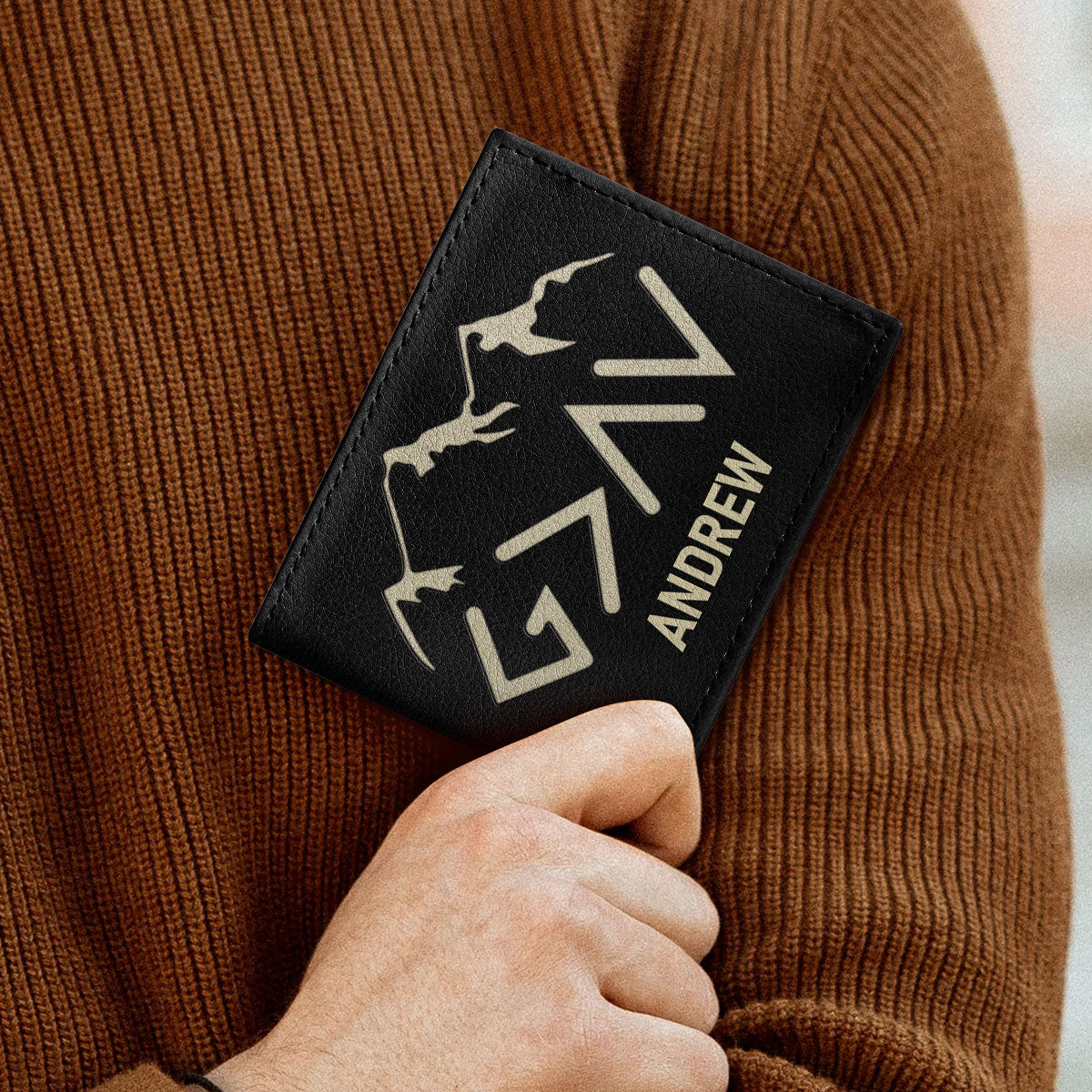 God Is Greater Than The Highs And Lows - Personalized Leather Folded Wallet SBLFWH863