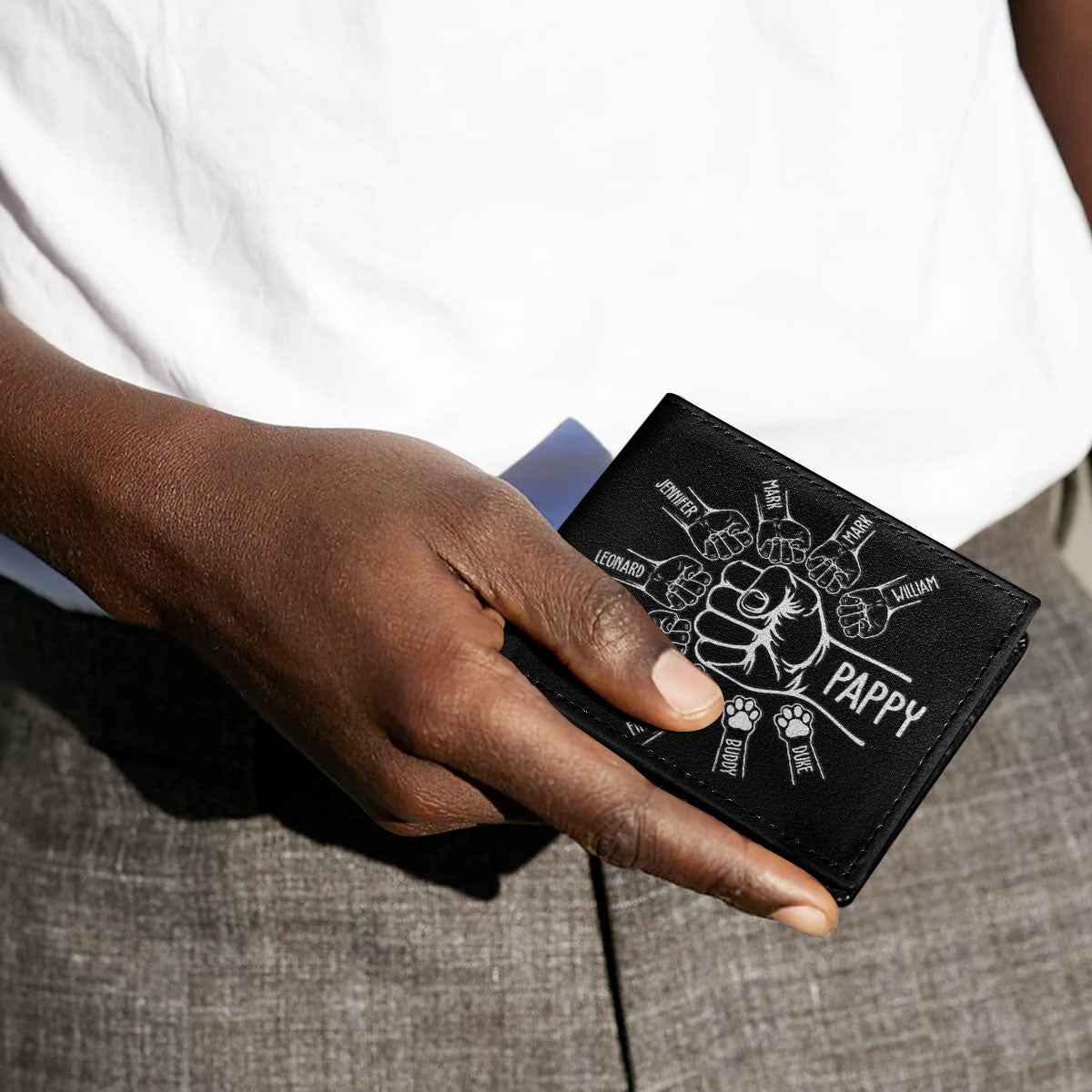 Best Dad Ever - Personalized Leather Folded Wallet SBLFWH860