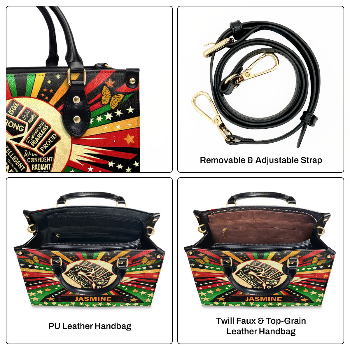 Juneteenth Spirit - Personalized Leather Hand Bag SBLHBT63