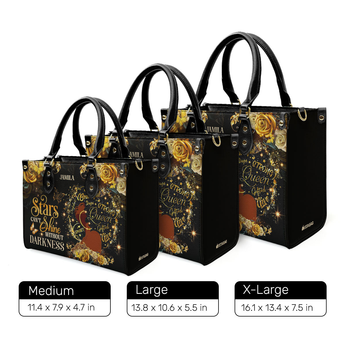 The Stars Can't Shine Without Darkness - Personalized Leather Handbag SBLHBLM1182L
