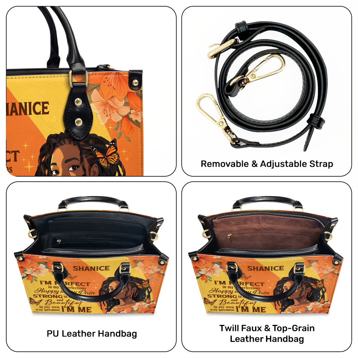 I'm Perfect - Personalized Leather Handbag STB181