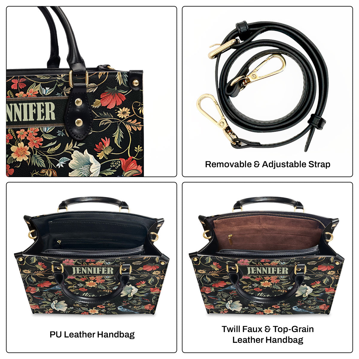 Cultive Votre Singularite - Personalized Leather Hand Bag SBLHBT64