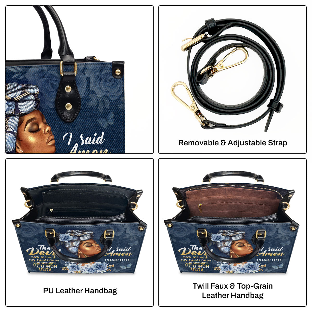 The Devil Saw Me With My Head Down - Personalized Leather Handbag SBLHBLH1177M