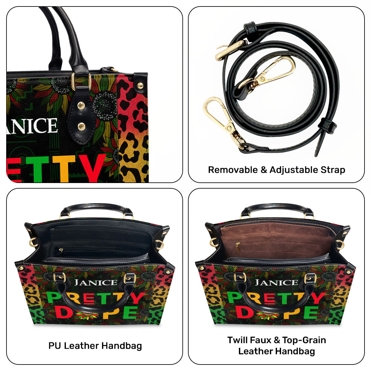 Pretty Dope - Personalized Leather Handbag SBLHBHA21