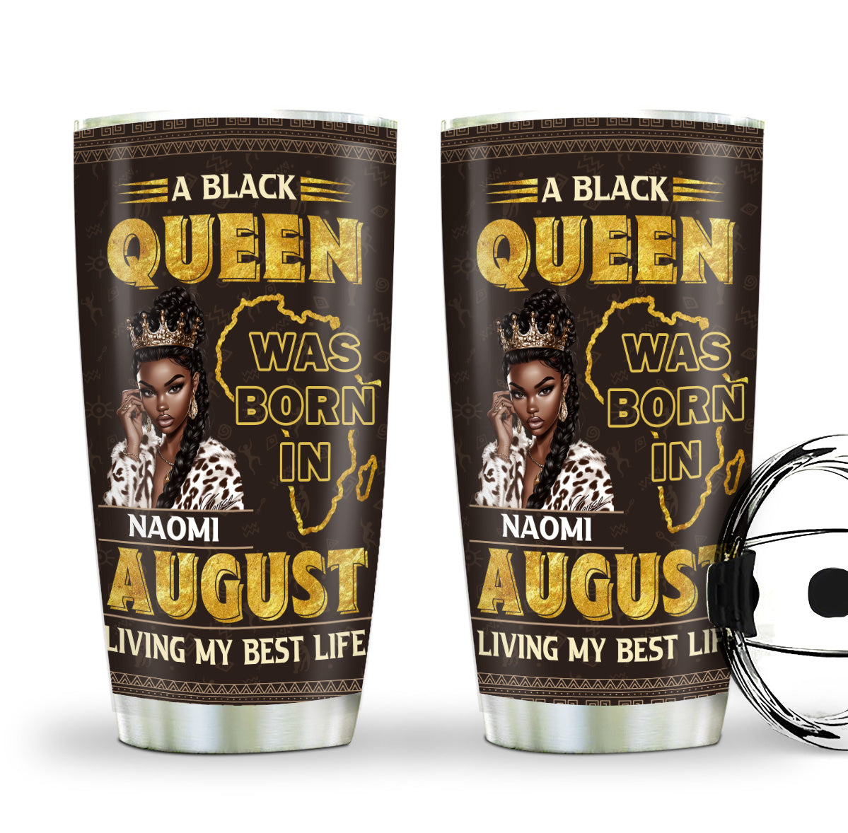 A Black Queen Living My Best Life - Personalized Stainless Steel Tumbler