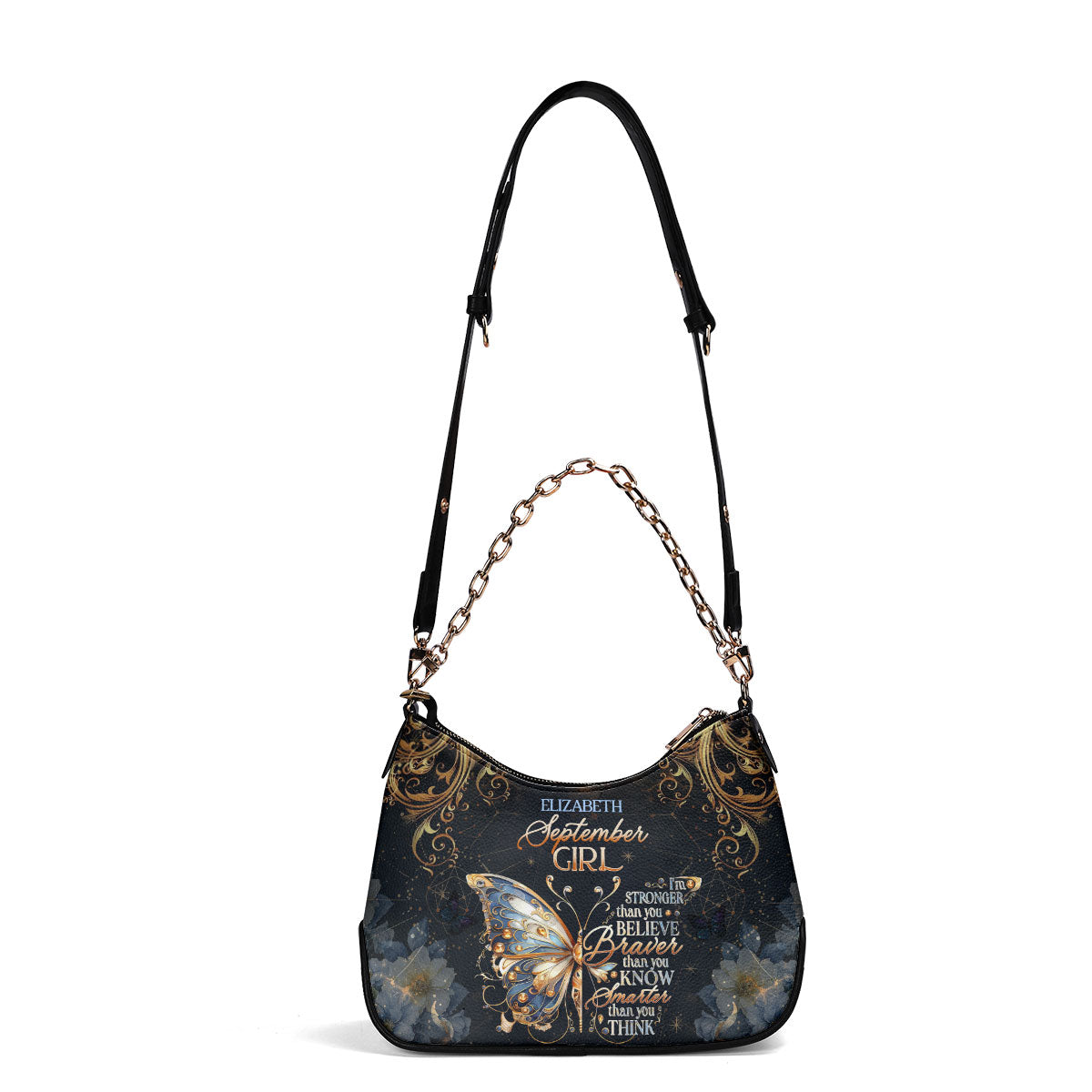 I'm Stronger Than You Believe Month Girl - Personalized Chain Shoulder Bag SBCSBLM962T