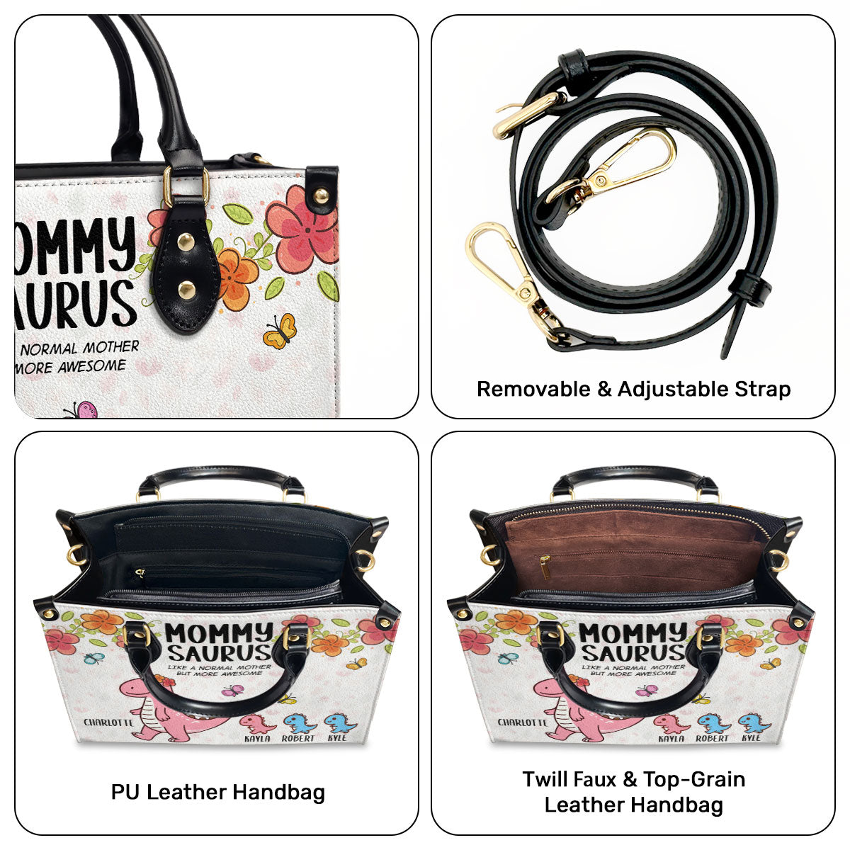 Mommysaurus - Personalized Leather Handbag SB5758