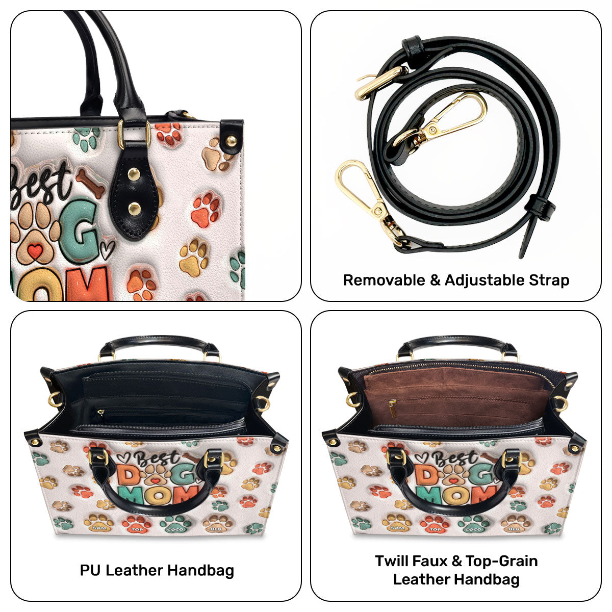 Best Dog Mom Ever - Personalized Leather Handbag STB225
