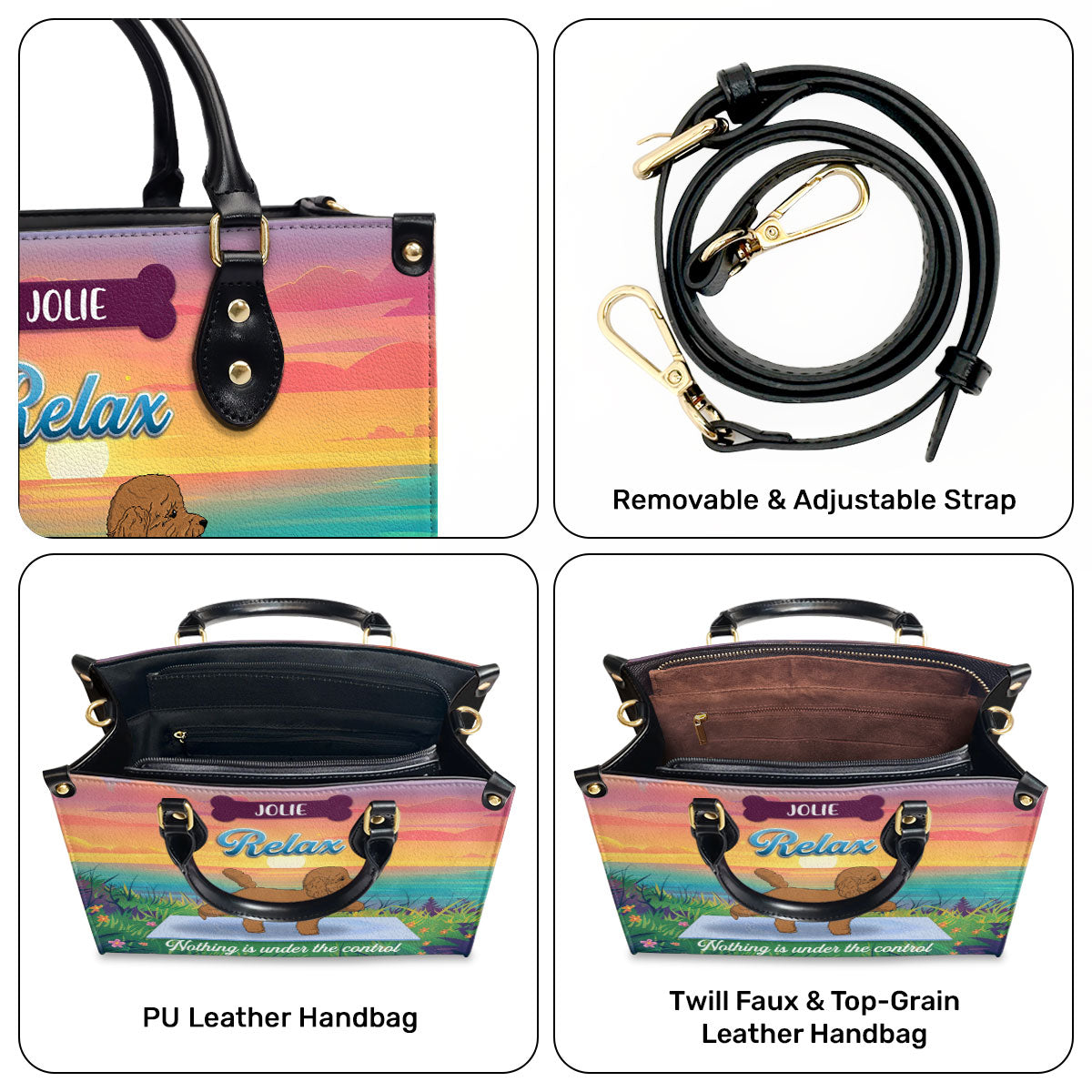 Relax Nothing Is Under Control - Personalized Leather Hand Bag SBLHBHA27