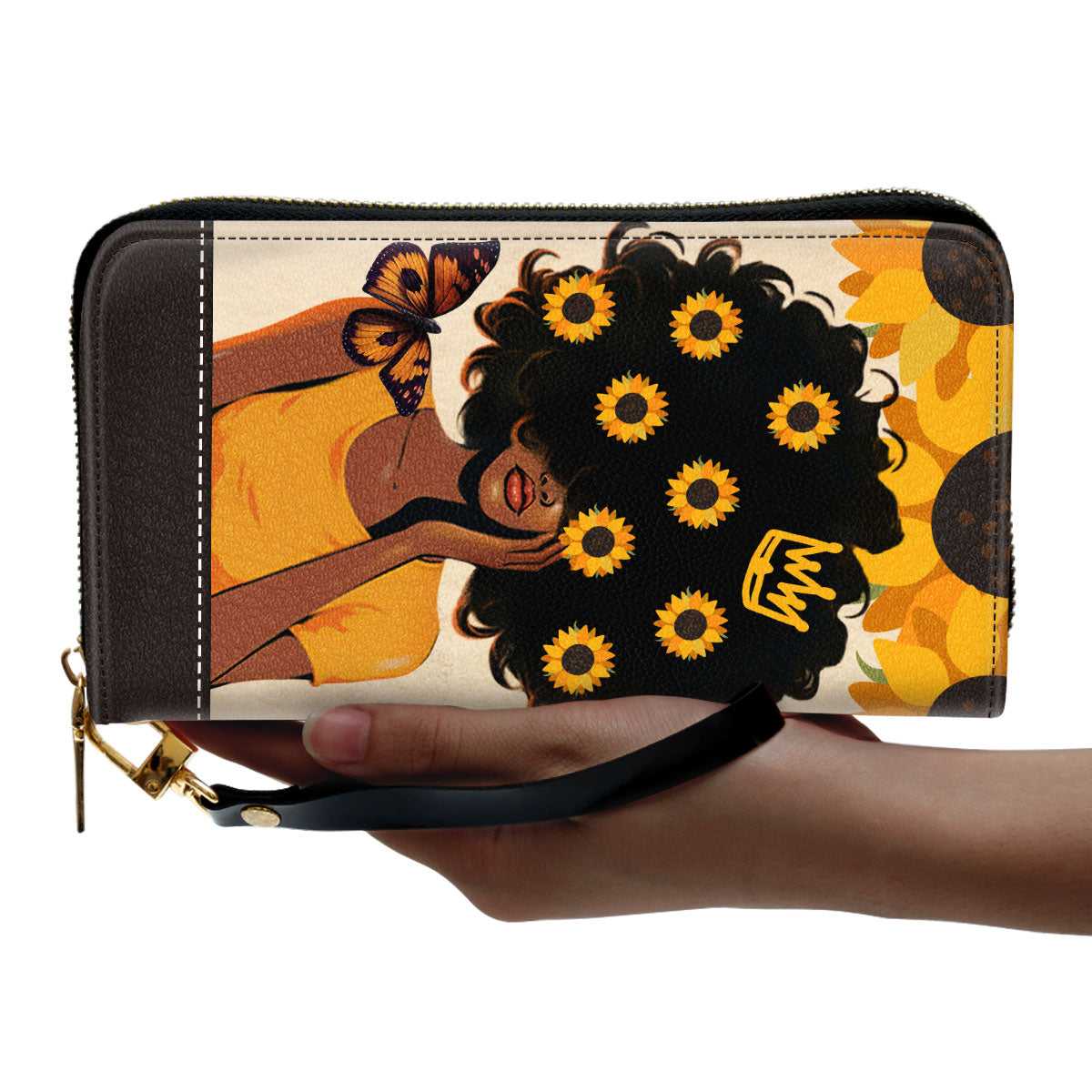 She Is - Personalized Leather Clutch Purse SB12