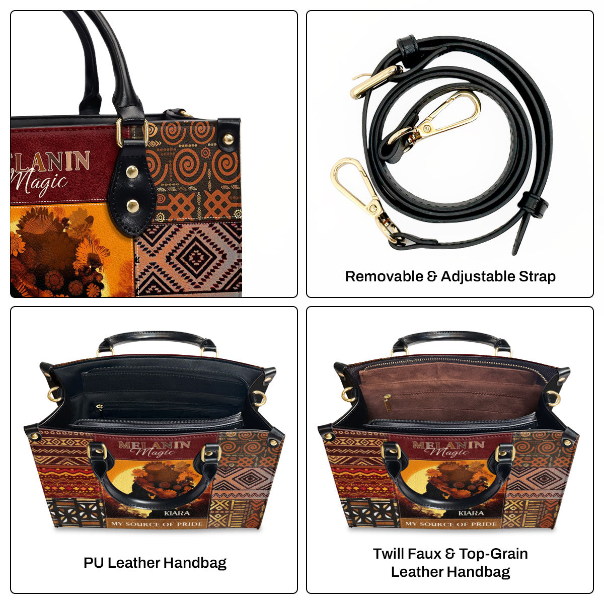 MELANIN Magic - Personalized Leather Handbag MB06