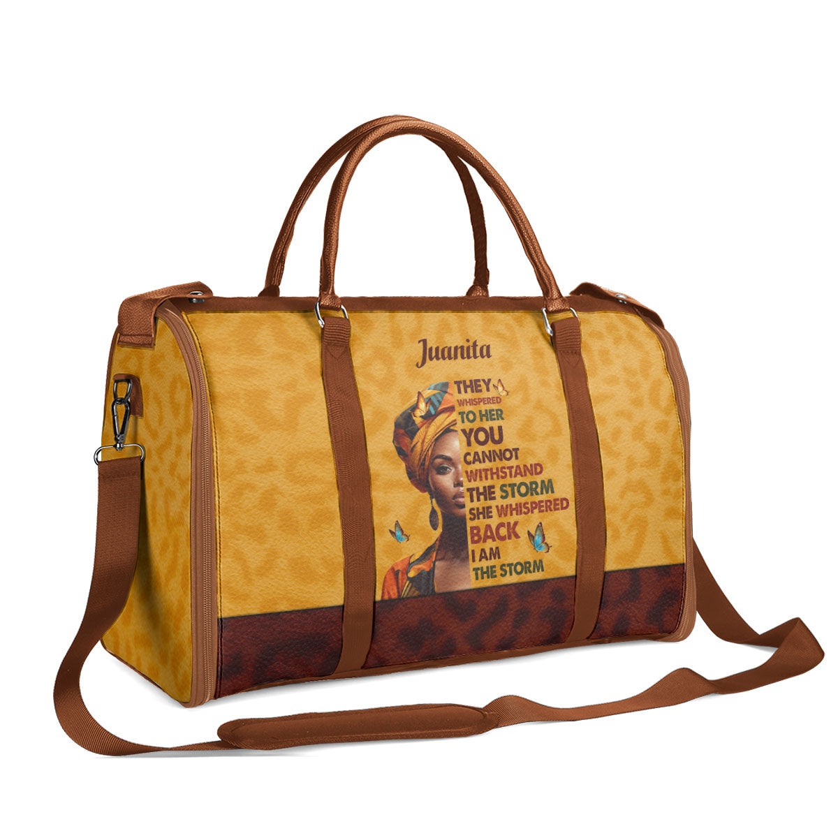 I Am The Storm - Personalized Leather Duffle Bag SB23