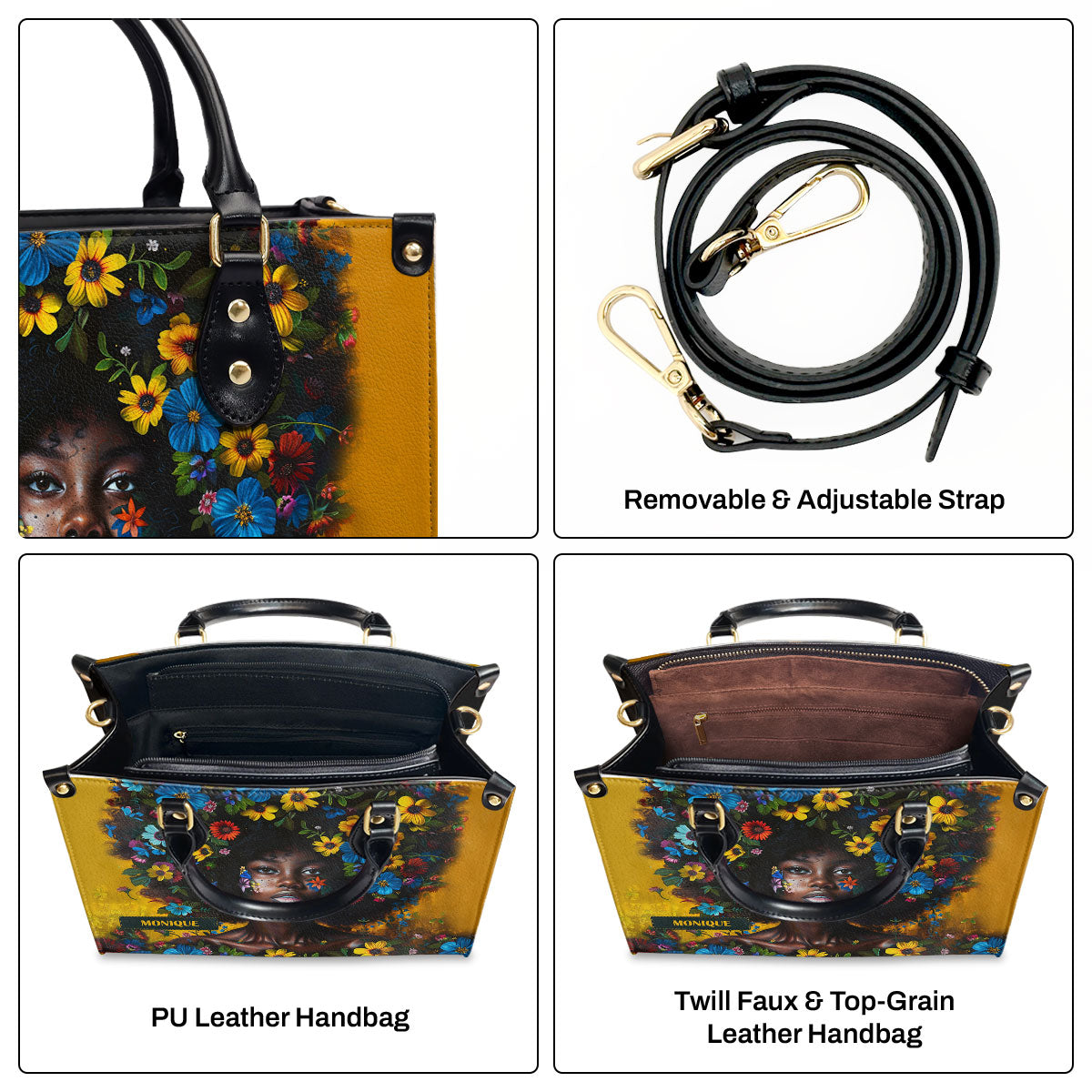 Afrocentrism 03 - Personalized Leather Handbag SBT03