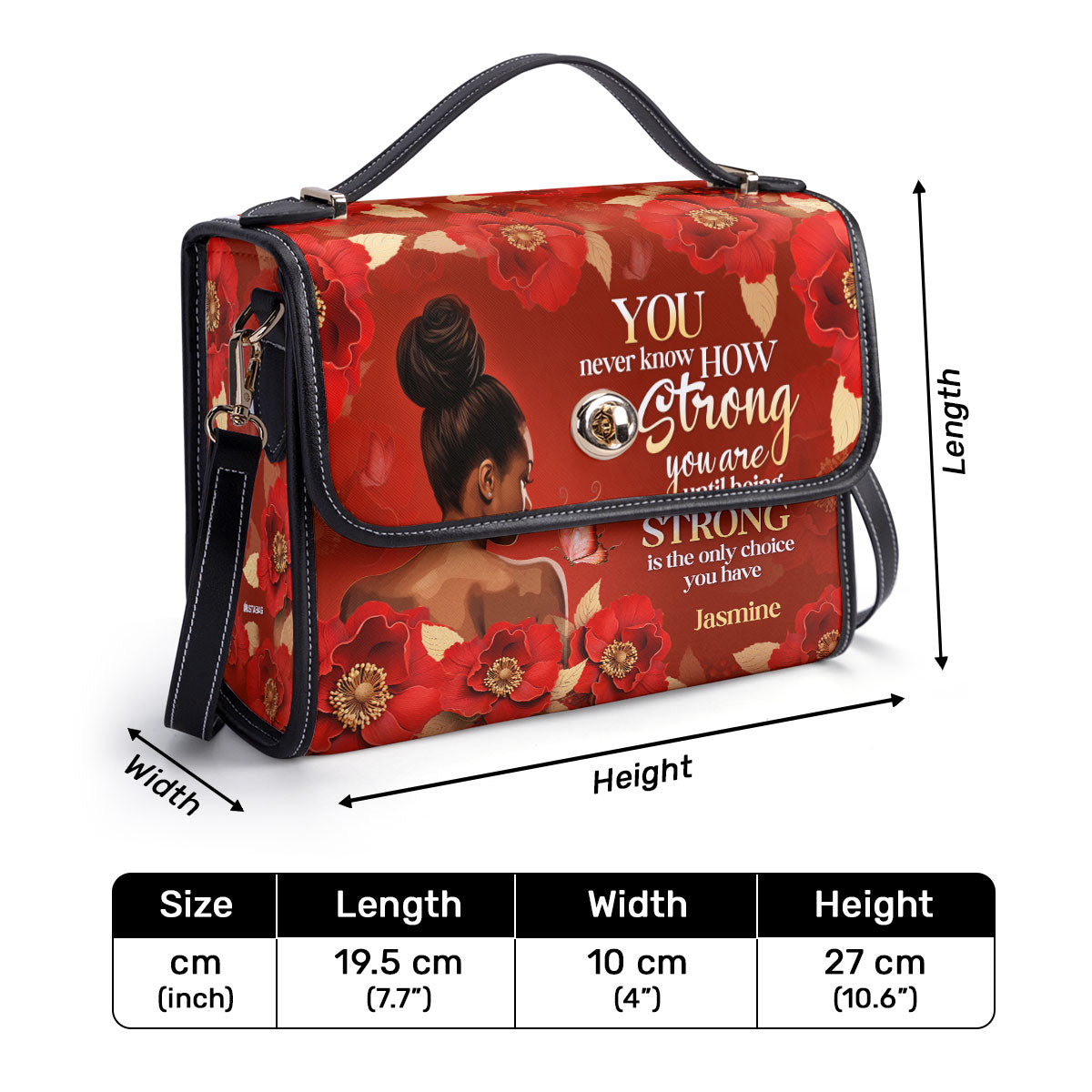 Being Strong - Personalized Leather Satchel Bag STB85