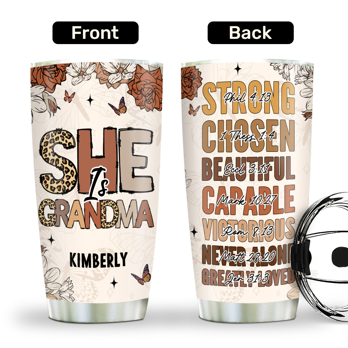 She Is Mom - Personalized Stainless Steel Tumbler