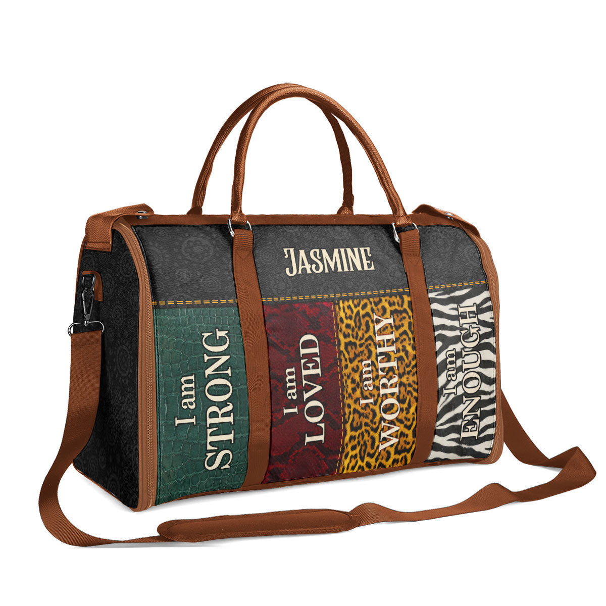 I Am - Personalized Leather Duffle Bag SB08