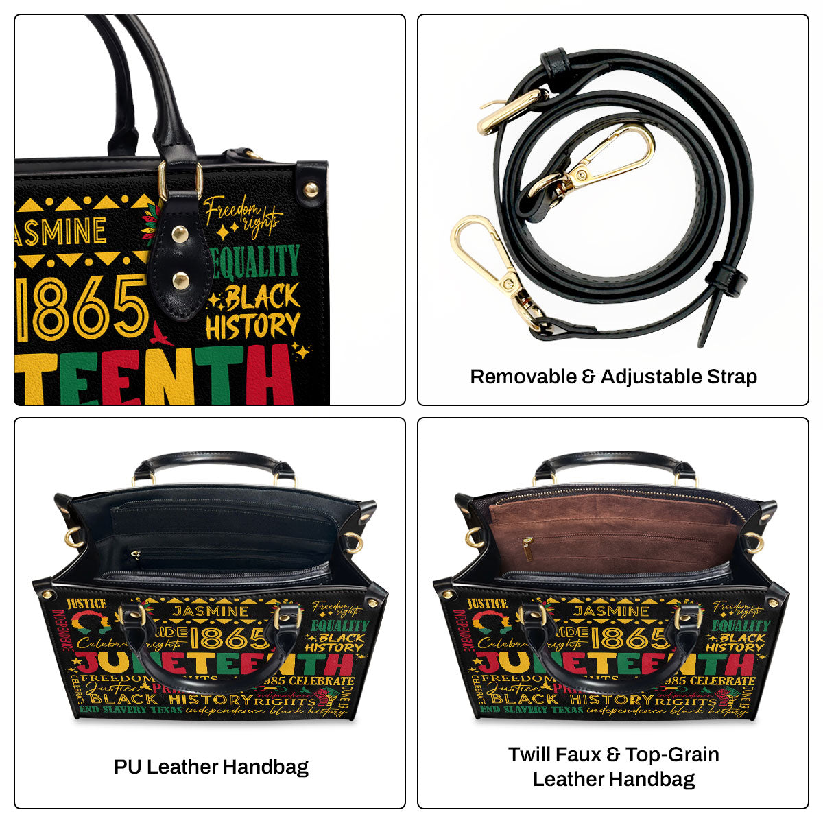 Juneteenth - Personalized Leather Handbag SBLHBT55