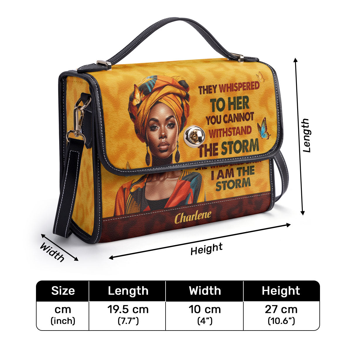 I Am The Storm - Personalized Leather Satchel Bag SB23