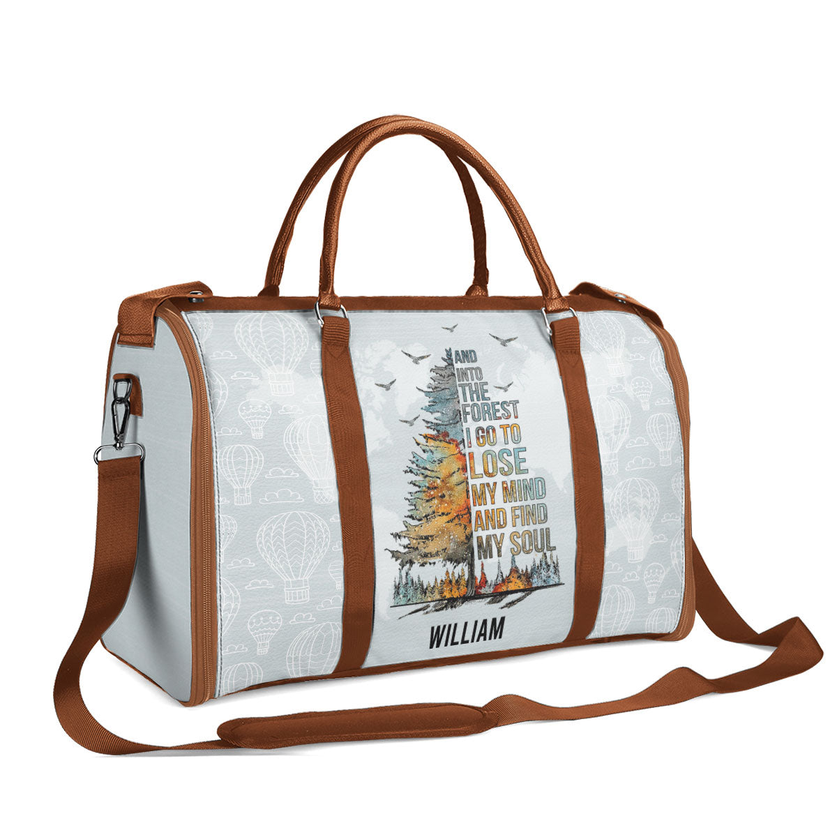 And Into The Forest I Go - Personalized Leather Duffle Bag SBDBHN22